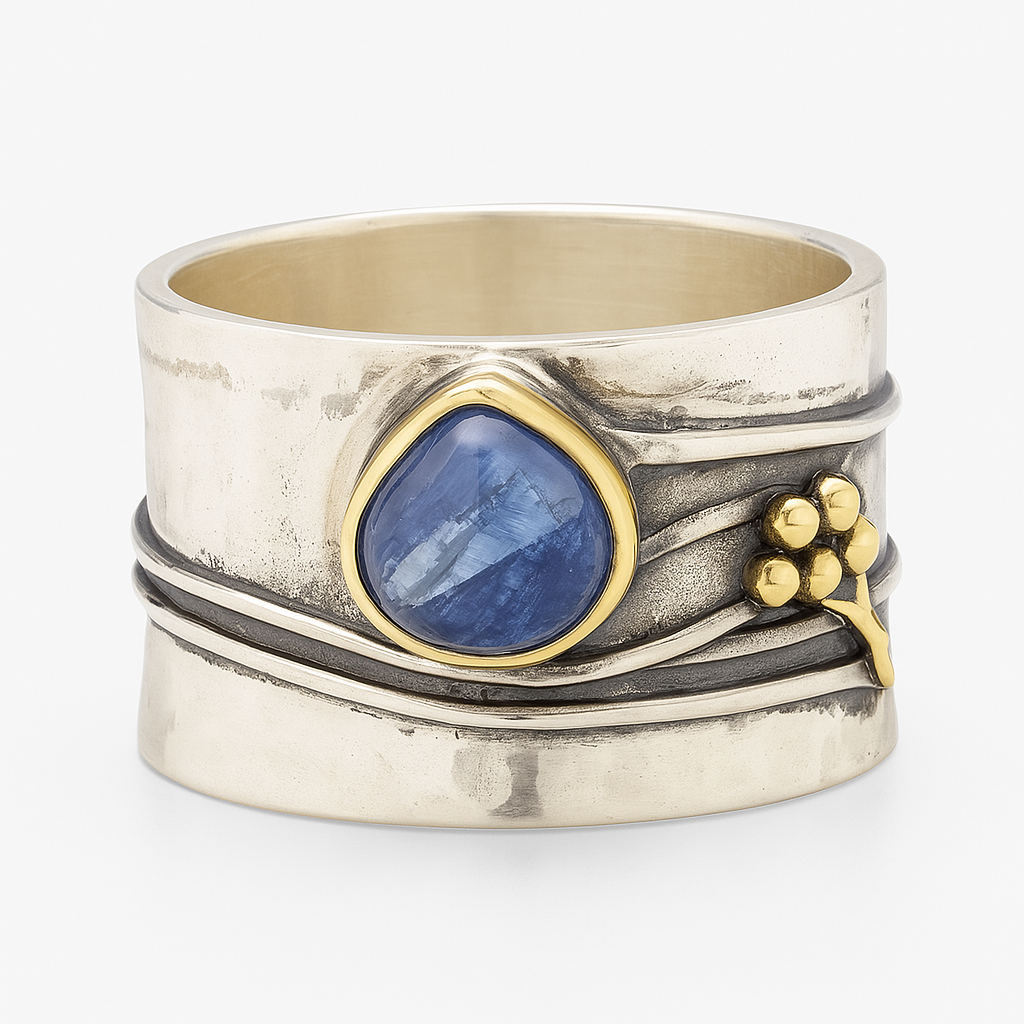 Anillo de meditación de piedra preciosa bohemio