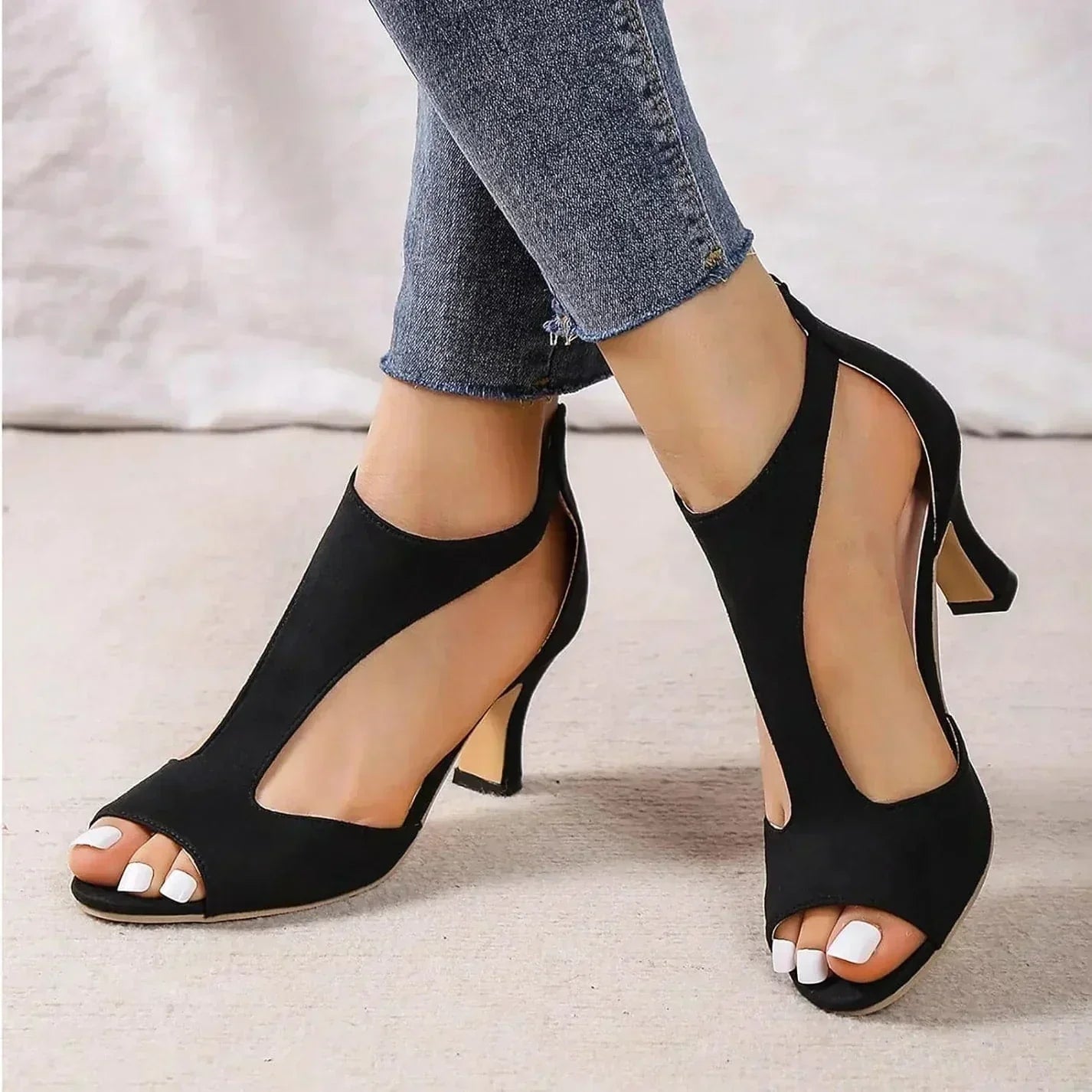 Amerra - Sandalias Stiletto Cremallera
