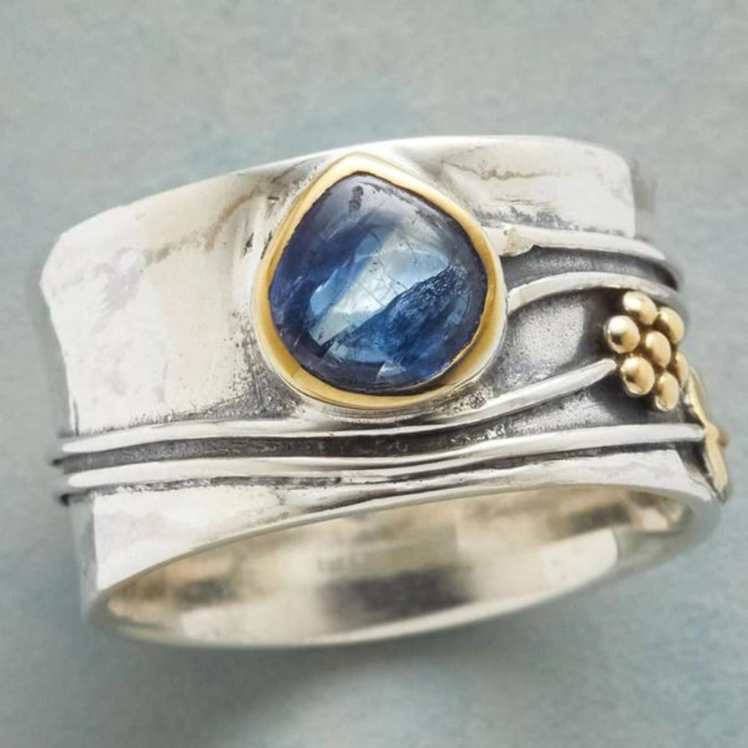 Anillo de meditación de piedra preciosa bohemio