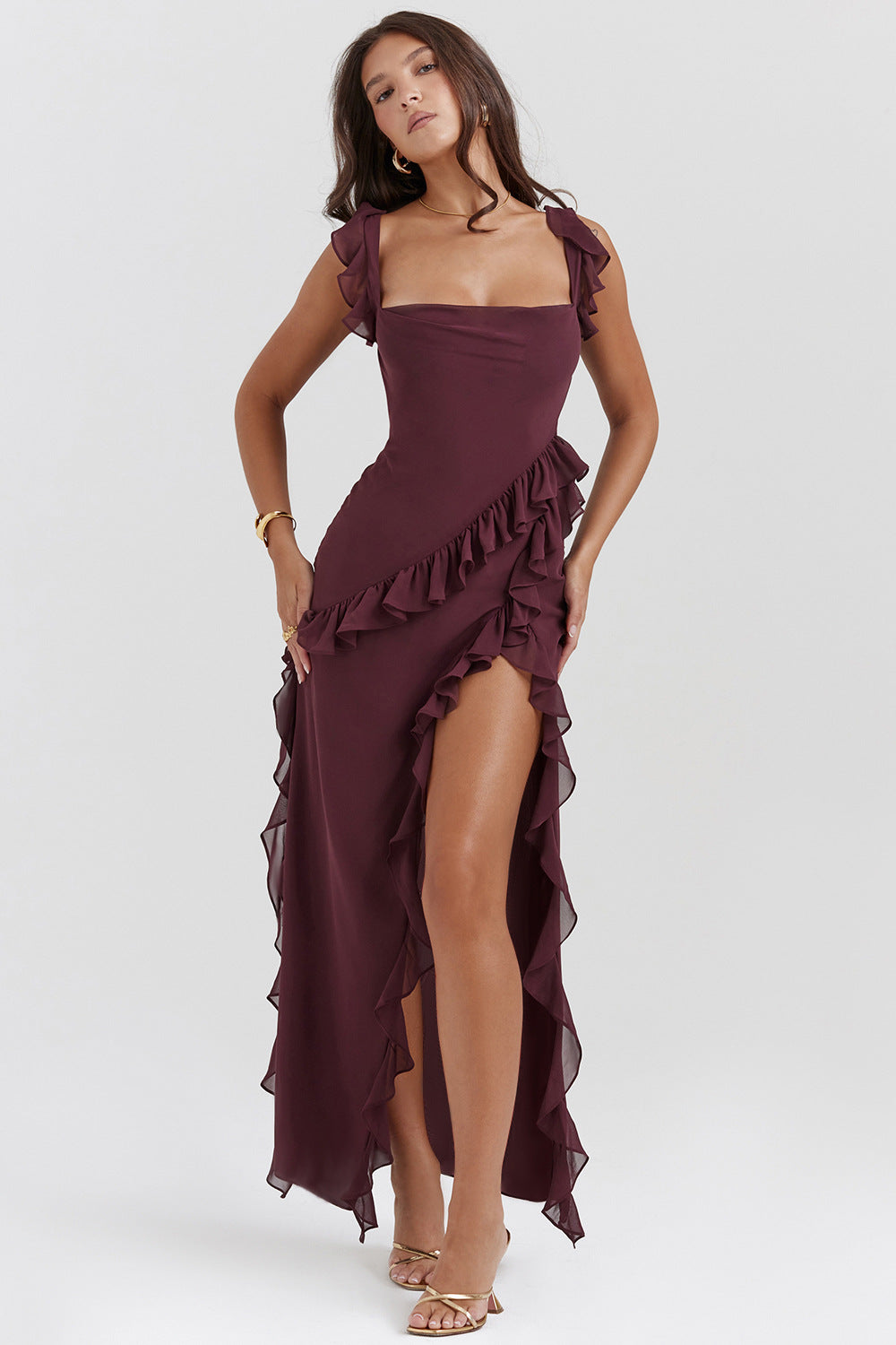 Celinda – Vestido Largo con Volantes