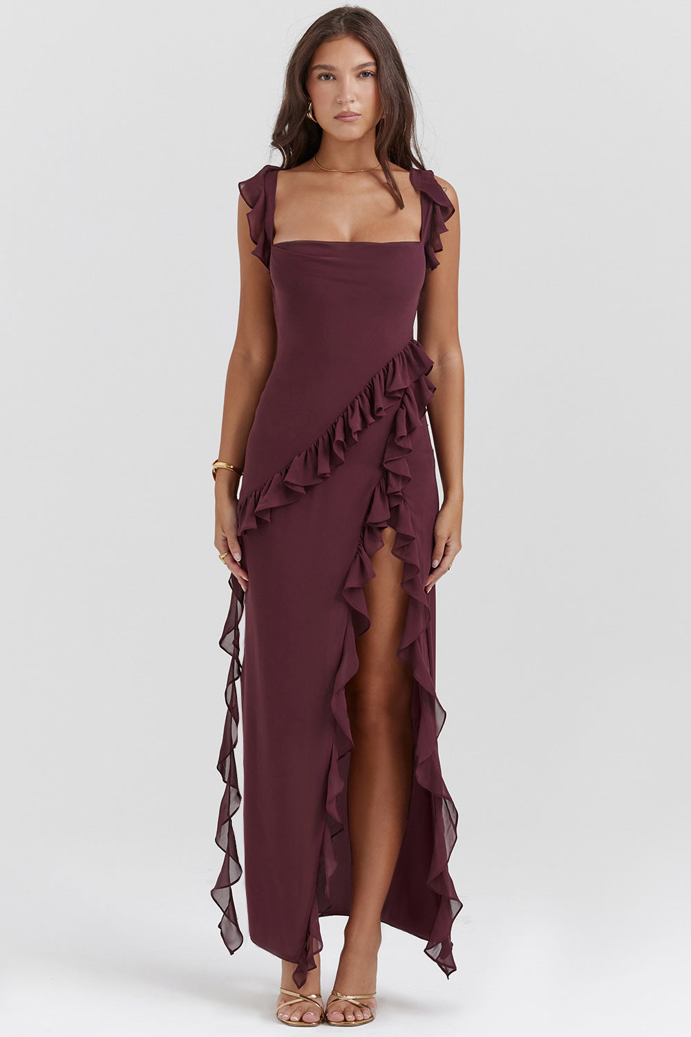 Celinda – Vestido Largo con Volantes