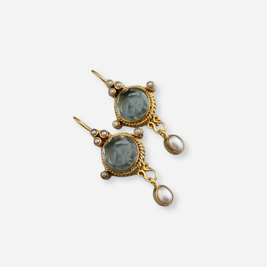 Aretes vintage Merena con perla