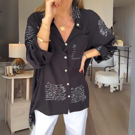 Callista™ - Camisa de botones con diseño manuscrito