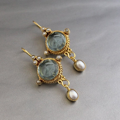 Aretes vintage Merena con perla