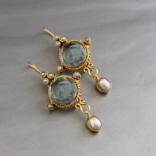 Aretes vintage Merena con perla