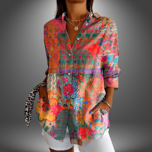 Jyla™ - Blusa Boho de Estampado Colorido