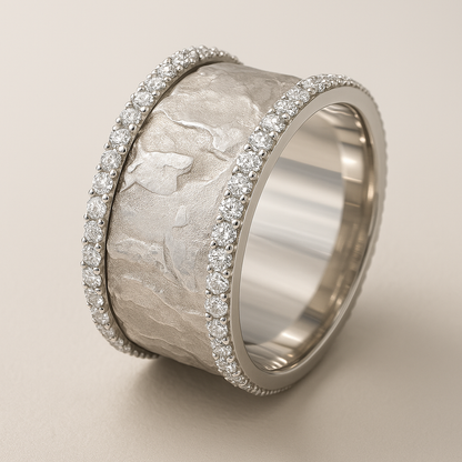 Anillo de zirconia plateada vintage