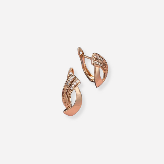 Pendientes Elegantes de Rosa y Oro de París