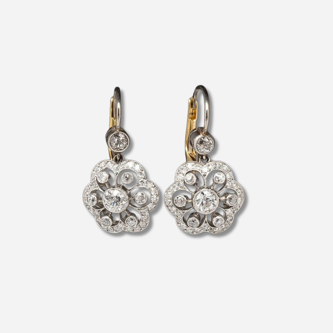 Pendientes vintage de cristal con mandala