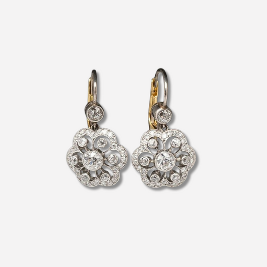 Pendientes vintage de cristal con mandala