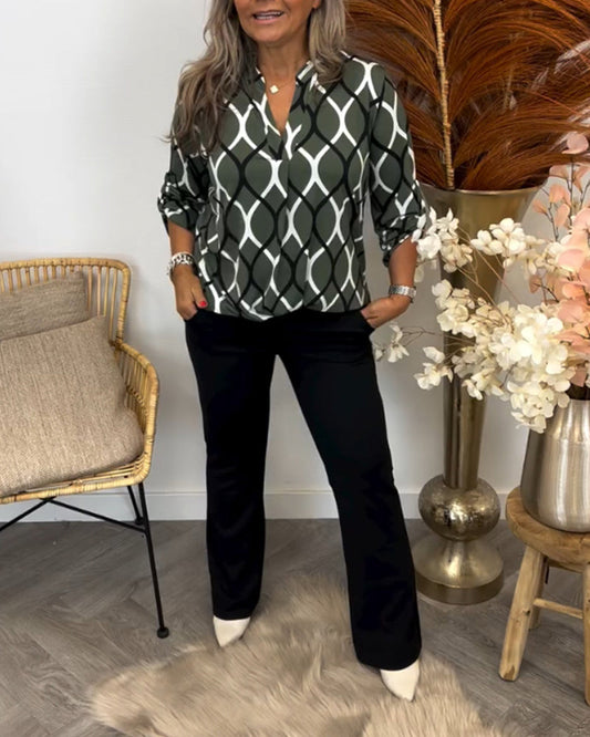 Oriana™ - Blusa de estilo geométrico chic