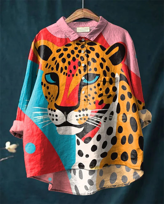 Camisa de arte con leopardo Simba