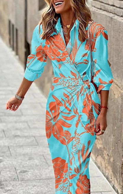 Amanda | Vestido camisero midi a rayas