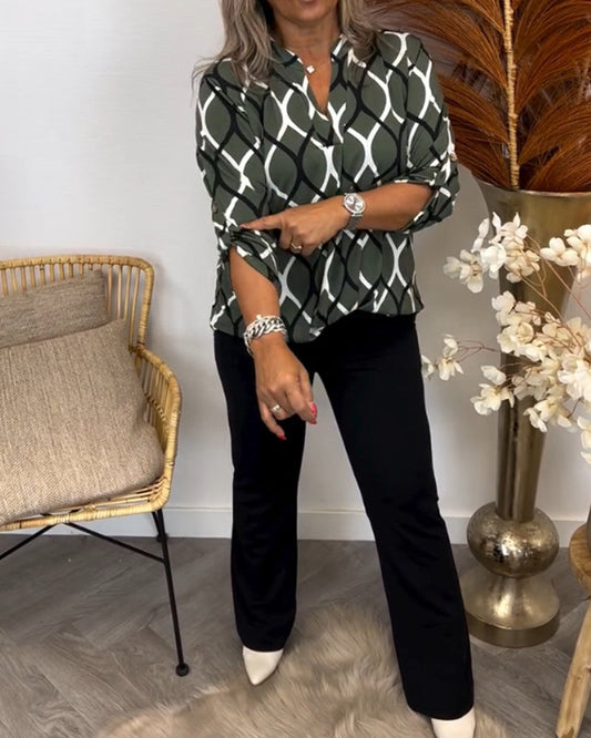 Oriana™ - Blusa de estilo geométrico chic