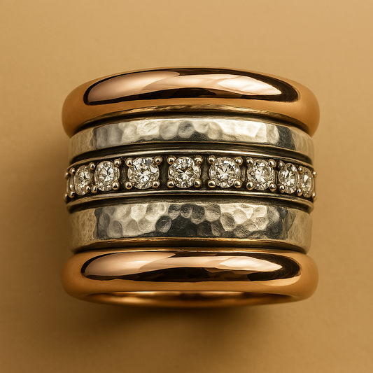Anillo grueso de oro en capas vintage