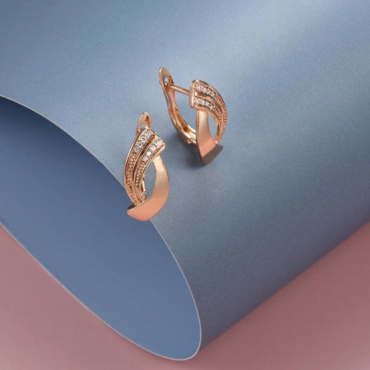 Pendientes Elegantes de Rosa y Oro de París