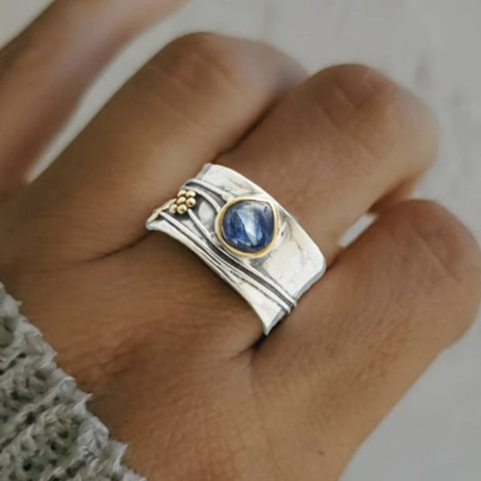 Anillo de meditación de piedra preciosa bohemio