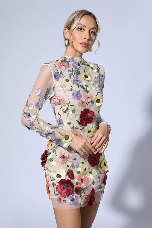Kimberly™ - Vestido floral de malla