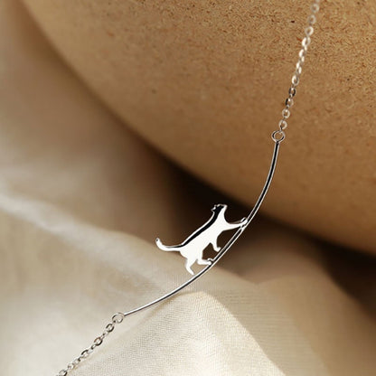 Collar de gato escalador en plata
