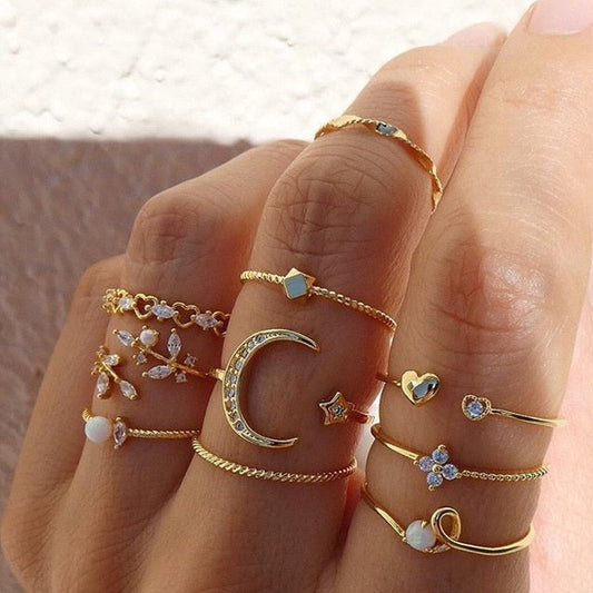 Lorea™ - Juego de anillos de elegancia estrellada