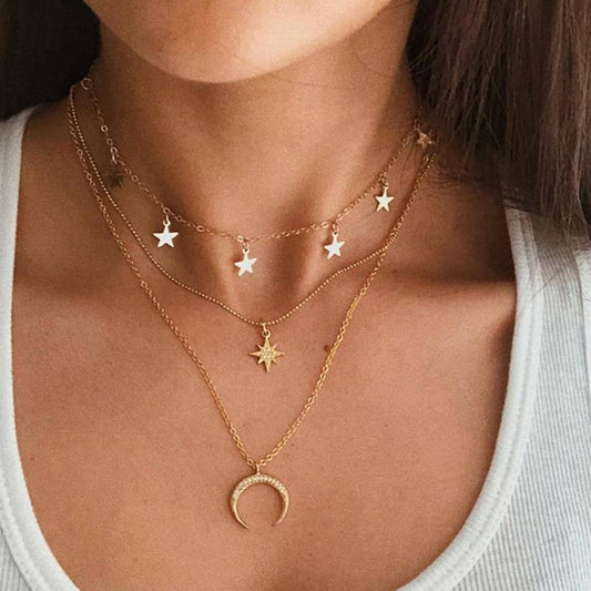 Collar de luna en oro