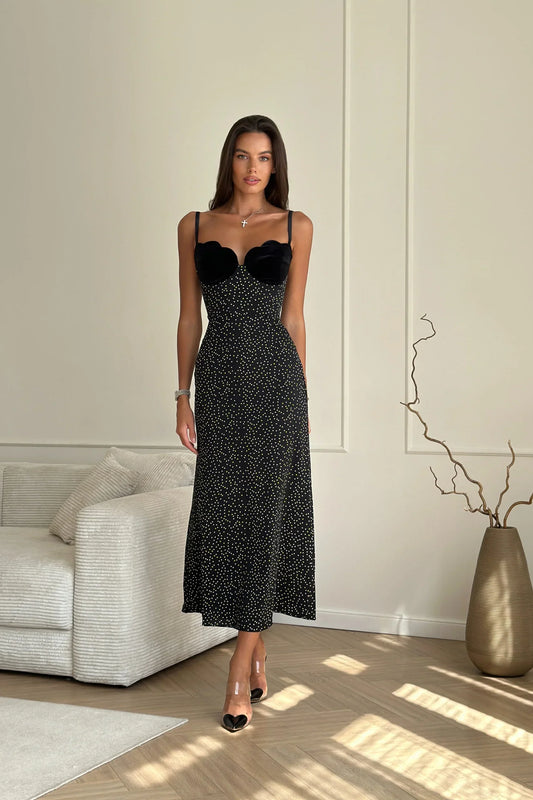 Vestido midi de terciopelo - Catalina