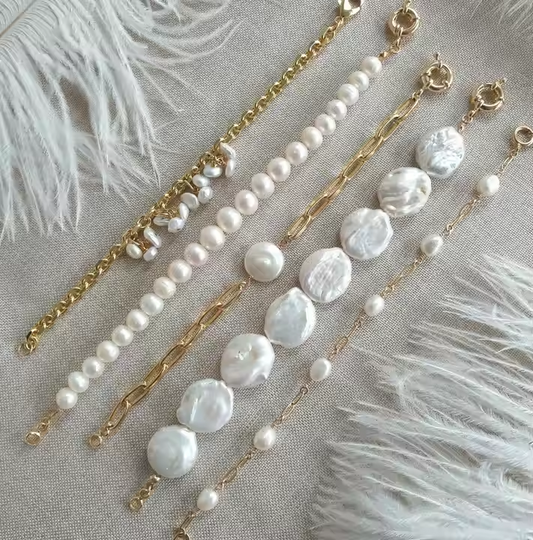 Pulseras de perlas barrocas vintage