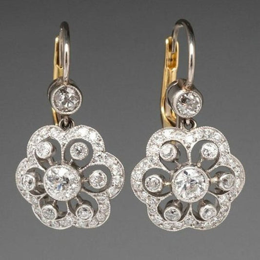 Pendientes de cristal vintage con mandala