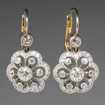 Pendientes vintage de cristal con mandala
