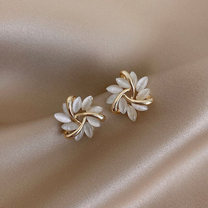 Pendientes de lujo Sonja de opalo blanco