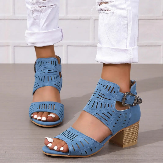 Sienna - Sandalias de Tacón Grueso con tira Trasera