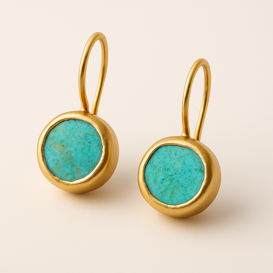 Pendientes de oro con piedra de turquesa