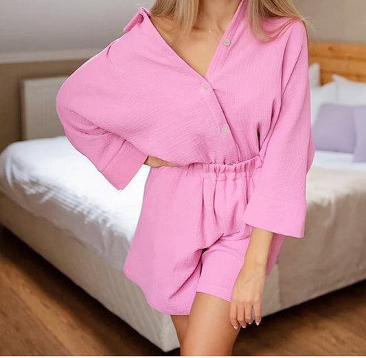 Conjunto de descanso con botones Lauren™ - Sin esfuerzo