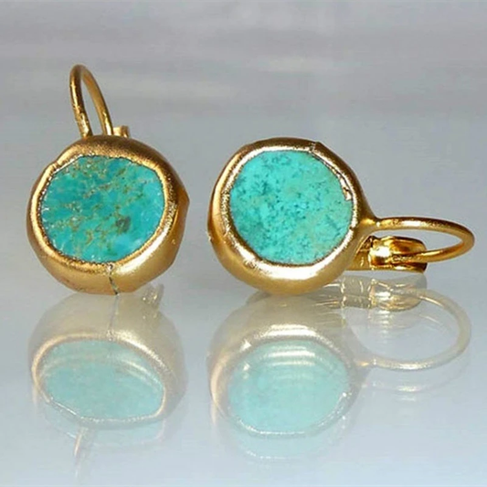 Pendientes de oro con piedra de turquesa