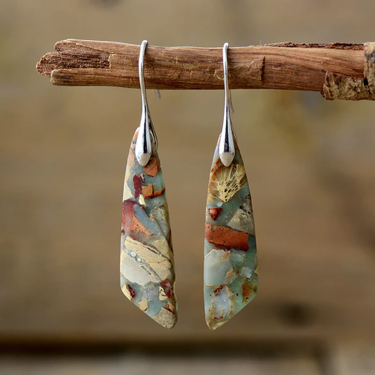 Pendientes de piedra de naturaleza vintage