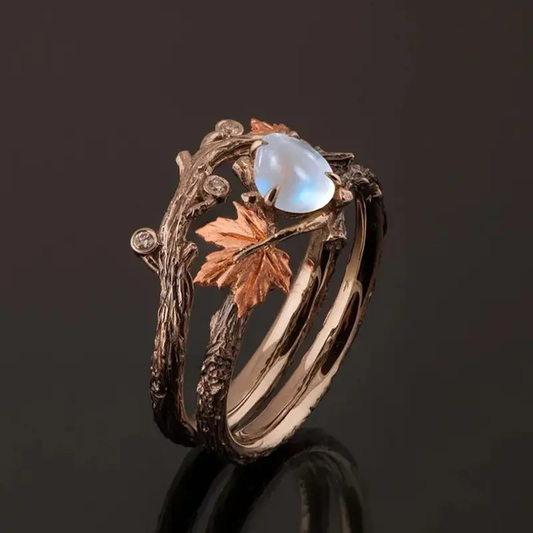 Anillo de piedra luna de la naturaleza