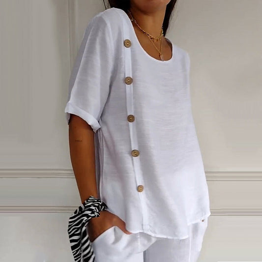 Noella - Blusa casual con botones