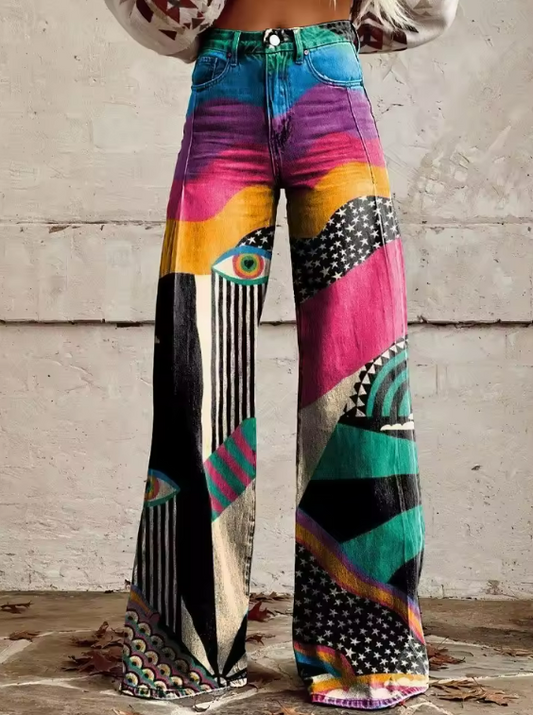Delilah™ | Jeans con estampado geométrico colorido